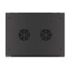 Lanberg WF01-6412-10B 19" 12U SZÉL:600mm MÉLY:450mm MAG:640mm lapraszerelt üvegajtós fekete fali rack szekrény