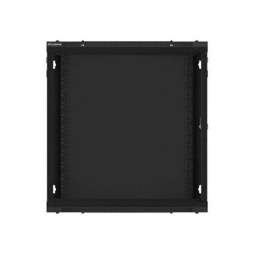 Lanberg WF01-6412-10B 19" 12U SZÉL:600mm MÉLY:450mm MAG:640mm lapraszerelt üvegajtós fekete fali rack szekrény