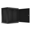 Lanberg WF01-6412-00B 19" 12U SZÉL:600mm MÉLY:450mm MAG:645mm lapraszerelt fémajtós fekete fali rack szekrény
