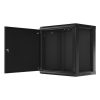 Lanberg WF01-6412-00B 19" 12U SZÉL:600mm MÉLY:450mm MAG:645mm lapraszerelt fémajtós fekete fali rack szekrény