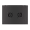 Lanberg WF01-6412-00B 19" 12U SZÉL:600mm MÉLY:450mm MAG:645mm lapraszerelt fémajtós fekete fali rack szekrény