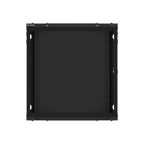 Lanberg WF01-6412-00B 19" 12U SZÉL:600mm MÉLY:450mm MAG:645mm lapraszerelt fémajtós fekete fali rack szekrény