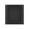 Lanberg WF01-6612-10B 19" 12U SZÉL:600mm MÉLY:600mm MAG:640mm lapraszerelt üvegajtós fekete fali rack szekrény