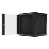 Lanberg WF01-6612-10B 19" 12U SZÉL:600mm MÉLY:600mm MAG:640mm lapraszerelt üvegajtós fekete fali rack szekrény