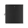 Lanberg WF01-6612-10B 19" 12U SZÉL:600mm MÉLY:600mm MAG:640mm lapraszerelt üvegajtós fekete fali rack szekrény