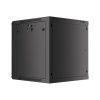 Lanberg WF01-6612-10B 19" 12U SZÉL:600mm MÉLY:600mm MAG:640mm lapraszerelt üvegajtós fekete fali rack szekrény