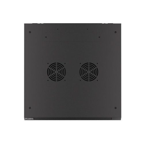 Lanberg WF01-6612-10B 19" 12U SZÉL:600mm MÉLY:600mm MAG:640mm lapraszerelt üvegajtós fekete fali rack szekrény