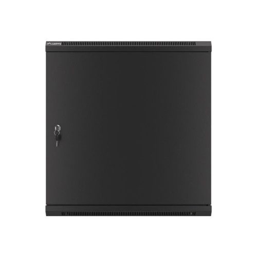 Lanberg WF01-6612-00B 19" 12U SZÉL:600mm MÉLY:600mm MAG:645mm lapraszerelt fémajtós fekete fali rack szekrény