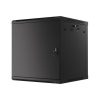 Lanberg WF01-6612-00B 19" 12U SZÉL:600mm MÉLY:600mm MAG:645mm lapraszerelt fémajtós fekete fali rack szekrény
