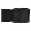 Lanberg WF01-6612-00B 19" 12U SZÉL:600mm MÉLY:600mm MAG:645mm lapraszerelt fémajtós fekete fali rack szekrény