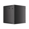 Lanberg WF01-6612-00B 19" 12U SZÉL:600mm MÉLY:600mm MAG:645mm lapraszerelt fémajtós fekete fali rack szekrény