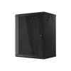 Lanberg WF01-6415-10B 19" 15U SZÉL:600mm MÉLY:450mm MAG:774mm lapraszerelt üvegajtós fekete fali rack szekrény