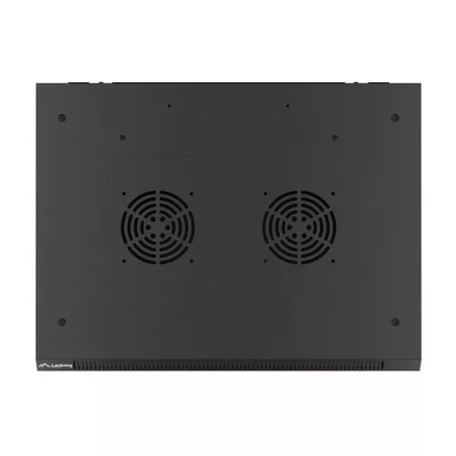 Lanberg WF01-6415-10B 19" 15U SZÉL:600mm MÉLY:450mm MAG:774mm lapraszerelt üvegajtós fekete fali rack szekrény