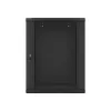 Lanberg WF01-6615-10B 19" 15U SZÉL:600mm MÉLY:600mm MAG:774mm lapraszerelt üvegajtós fekete fali rack szekrény