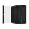 Lanberg WF01-6418-10B 19" 18U SZÉL:600mm MÉLY:450mm MAG:907mm lapraszerelt üvegajtós fekete fali rack szekrény
