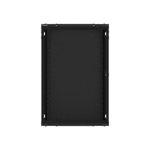 Lanberg WF01-6418-10B 19" 18U SZÉL:600mm MÉLY:450mm MAG:907mm lapraszerelt üvegajtós fekete fali rack szekrény