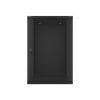 Lanberg WF01-6618-10B 19" 18U SZÉL:600mm MÉLY:600mm MAG:907mm lapraszerelt üvegajtós fekete fali rack szekrény