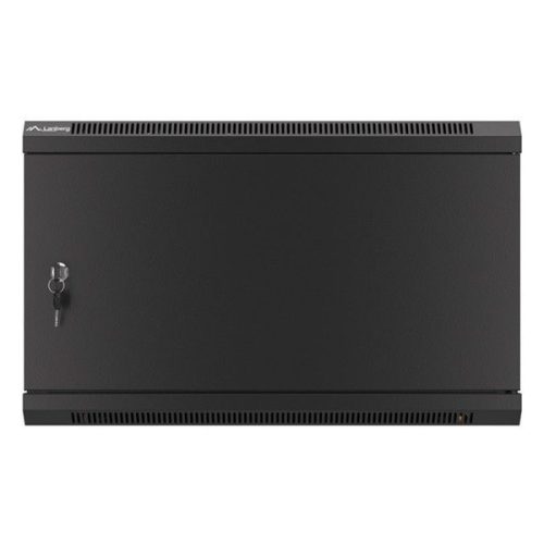 Lanberg WF01-6406-00B 19" 6U SZÉL:600mm MÉLY:450mm MAG:600mm lapraszerelt fémajtós fekete fali rack szekrény