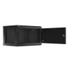 Lanberg WF01-6406-00B 19" 6U SZÉL:600mm MÉLY:450mm MAG:600mm lapraszerelt fémajtós fekete fali rack szekrény