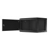 Lanberg WF01-6406-00B 19" 6U SZÉL:600mm MÉLY:450mm MAG:600mm lapraszerelt fémajtós fekete fali rack szekrény