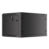 Lanberg WF01-6406-00B 19" 6U SZÉL:600mm MÉLY:450mm MAG:600mm lapraszerelt fémajtós fekete fali rack szekrény