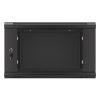 Lanberg WF01-6606-10B 19" 6U SZÉL:600mm MÉLY:600mm MAG:379mm lapraszerelt üvegajtós fekete fali rack szekrény