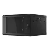 Lanberg WF01-6606-10B 19" 6U SZÉL:600mm MÉLY:600mm MAG:379mm lapraszerelt üvegajtós fekete fali rack szekrény