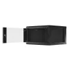 Lanberg WF01-6606-10B 19" 6U SZÉL:600mm MÉLY:600mm MAG:379mm lapraszerelt üvegajtós fekete fali rack szekrény