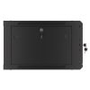 Lanberg WF01-6606-10B 19" 6U SZÉL:600mm MÉLY:600mm MAG:379mm lapraszerelt üvegajtós fekete fali rack szekrény