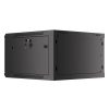 Lanberg WF01-6606-10B 19" 6U SZÉL:600mm MÉLY:600mm MAG:379mm lapraszerelt üvegajtós fekete fali rack szekrény