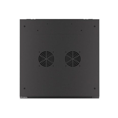 Lanberg WF01-6606-10B 19" 6U SZÉL:600mm MÉLY:600mm MAG:379mm lapraszerelt üvegajtós fekete fali rack szekrény