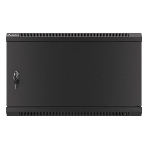 Lanberg WF01-6606-00B 19" 6U SZÉL:600mm MÉLY:600mm MAG:379mm lapraszerelt fémajtós fekete fali rack szekrény