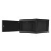 Lanberg WF01-6606-00B 19" 6U SZÉL:600mm MÉLY:600mm MAG:379mm lapraszerelt fémajtós fekete fali rack szekrény