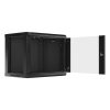 Lanberg WF01-6409-10B 19" 9U SZÉL:600mm MÉLY:450mm MAG:512mm lapraszerelt üvegajtós fekete fali rack szekrény