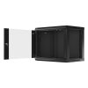 Lanberg WF01-6409-10B 19" 9U SZÉL:600mm MÉLY:450mm MAG:512mm lapraszerelt üvegajtós fekete fali rack szekrény