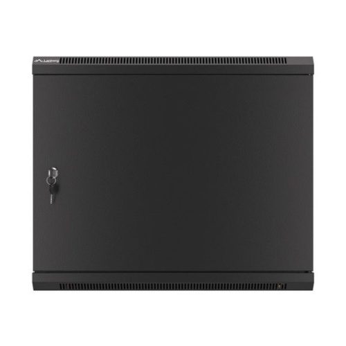 Lanberg WF01-6409-00B 19" 9U SZÉL:600mm MÉLY:450mm MAG:512mm lapraszerelt fémajtós fekete fali rack szekrény