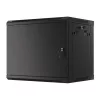Lanberg WF01-6409-00B 19" 9U SZÉL:600mm MÉLY:450mm MAG:512mm lapraszerelt fémajtós fekete fali rack szekrény