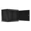 Lanberg WF01-6409-00B 19" 9U SZÉL:600mm MÉLY:450mm MAG:512mm lapraszerelt fémajtós fekete fali rack szekrény