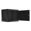 Lanberg WF01-6409-00B 19" 9U SZÉL:600mm MÉLY:450mm MAG:512mm lapraszerelt fémajtós fekete fali rack szekrény