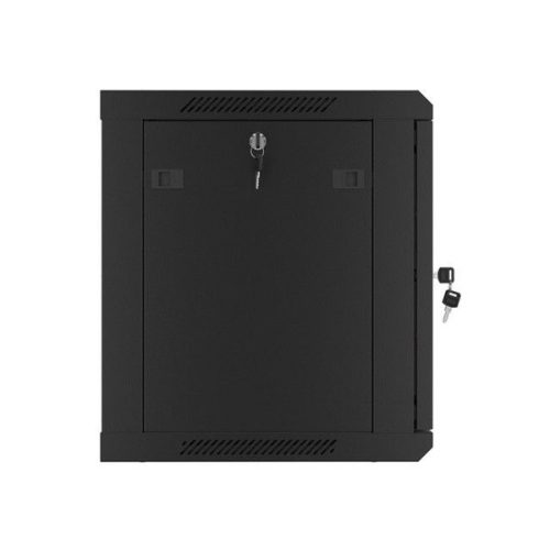 Lanberg WF01-6409-00B 19" 9U SZÉL:600mm MÉLY:450mm MAG:512mm lapraszerelt fémajtós fekete fali rack szekrény