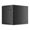 Lanberg WF01-6409-00B 19" 9U SZÉL:600mm MÉLY:450mm MAG:512mm lapraszerelt fémajtós fekete fali rack szekrény