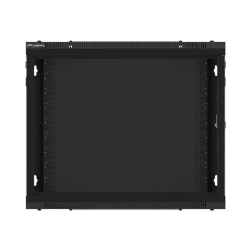 Lanberg WF01-6409-00B 19" 9U SZÉL:600mm MÉLY:450mm MAG:512mm lapraszerelt fémajtós fekete fali rack szekrény