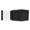 Lanberg WF01-6609-10B 19" 9U SZÉL:600mm MÉLY:600mm MAG:512mm lapraszerelt üvegajtós fekete fali rack szekrény