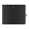 Lanberg WF01-6609-10B 19" 9U SZÉL:600mm MÉLY:600mm MAG:512mm lapraszerelt üvegajtós fekete fali rack szekrény