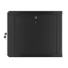 Lanberg WF01-6609-10B 19" 9U SZÉL:600mm MÉLY:600mm MAG:512mm lapraszerelt üvegajtós fekete fali rack szekrény