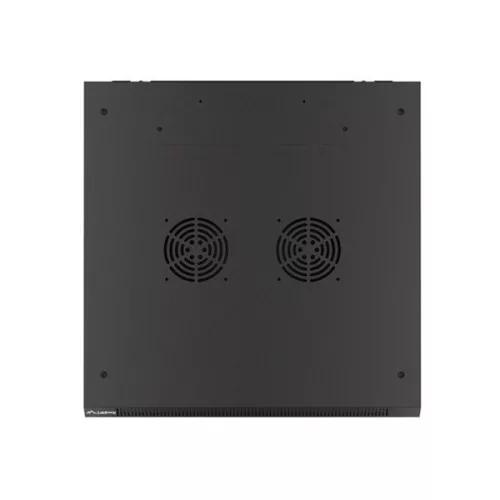 Lanberg WF01-6609-10B 19" 9U SZÉL:600mm MÉLY:600mm MAG:512mm lapraszerelt üvegajtós fekete fali rack szekrény