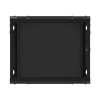Lanberg WF01-6609-10B 19" 9U SZÉL:600mm MÉLY:600mm MAG:512mm lapraszerelt üvegajtós fekete fali rack szekrény