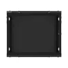 Lanberg WF01-6609-10B 19" 9U SZÉL:600mm MÉLY:600mm MAG:512mm lapraszerelt üvegajtós fekete fali rack szekrény
