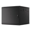 Lanberg WF01-6609-00B 19" 9U SZÉL:600mm MÉLY:600mm MAG:512mm lapraszerelt fémajtós fekete fali rack szekrény
