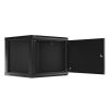 Lanberg WF01-6609-00B 19" 9U SZÉL:600mm MÉLY:600mm MAG:512mm lapraszerelt fémajtós fekete fali rack szekrény